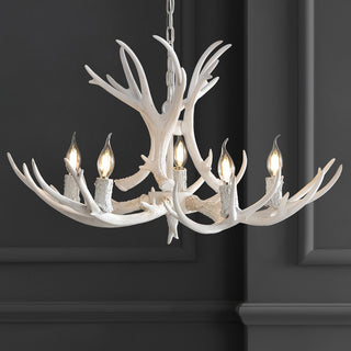 Cindy 30" Adjustable Resin Antler 5-Light LED Chandelier