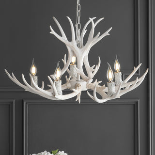 Cindy 30" Adjustable Resin Antler 5-Light LED Chandelier