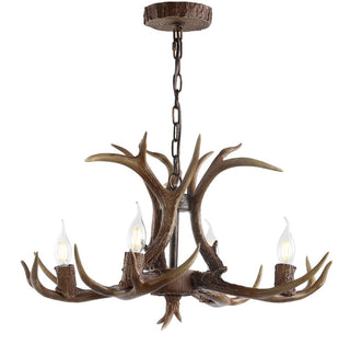 Cindy 30" Adjustable Resin Antler 5-Light LED Chandelier