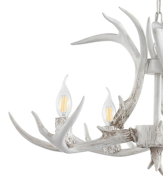 Cindy 30" Adjustable Resin Antler 5-Light LED Chandelier