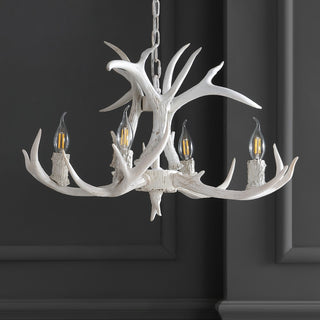 Cindy 30" Adjustable Resin Antler 5-Light LED Chandelier