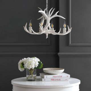 Cindy 30" Adjustable Resin Antler 5-Light LED Chandelier