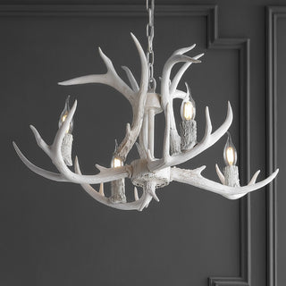 Cindy 30" Adjustable Resin Antler 5-Light LED Chandelier