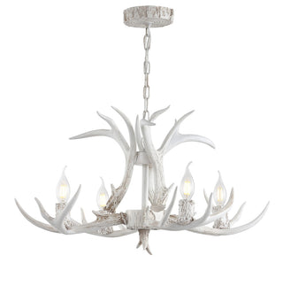 Cindy 30" Adjustable Resin Antler 5-Light LED Chandelier