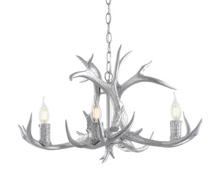 Cindy 30" Adjustable Resin Antler 5-Light LED Chandelier