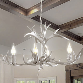 Cindy 30" Adjustable Resin Antler 5-Light LED Chandelier