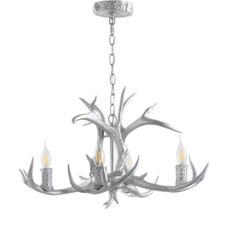 Cindy 30" Adjustable Resin Antler 5-Light LED Chandelier