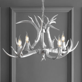 Cindy 30" Adjustable Resin Antler 5-Light LED Chandelier