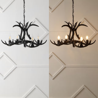 Cindy 30" Adjustable Resin Antler 5-Light LED Chandelier