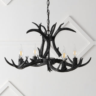 Cindy 30" Adjustable Resin Antler 5-Light LED Chandelier