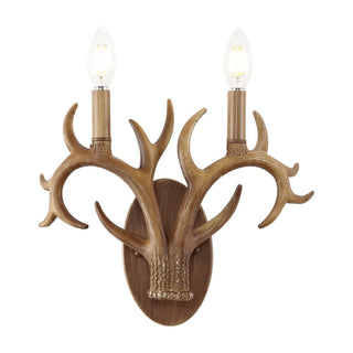 Antler 13.25" 2-Light Southwestern Bohemian Resin/Iron Faux Antler LED Sconce