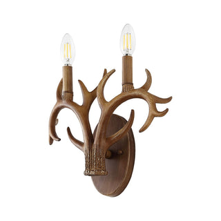 Antler 13.25" 2-Light Southwestern Bohemian Resin/Iron Faux Antler LED Sconce