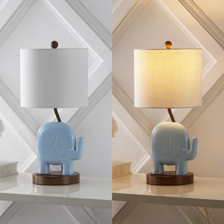 Novelty Bohemian Designer Iron/Resin Elephant LED Kids Table Lamp with Phone Stand and USB Charging Port