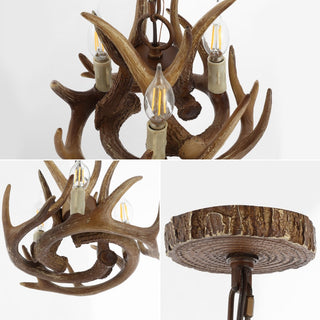 Eldora 11.5" Adjustable Resin Antler 3-Light LED Chandelier