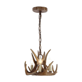 Eldora 11.5" Adjustable Resin Antler 3-Light LED Chandelier