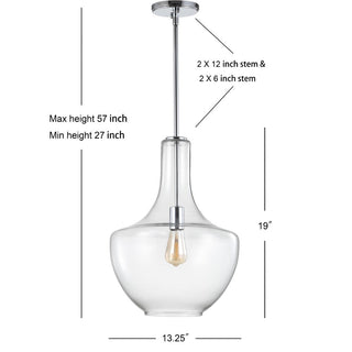 Nile Glass/Metal LED Pendant