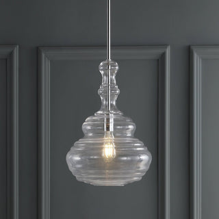 Volga 13.37" Glass/Metal LED Pendant