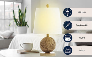 Ladybug 18" Rope Ball LED Table Lamp