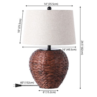 Rustico 24.5" Banana Leaf Basket LED Table Lamp