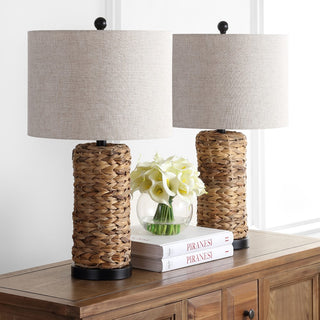 Sharon 25" Sea Grass LED Table Lamp, Set of 2