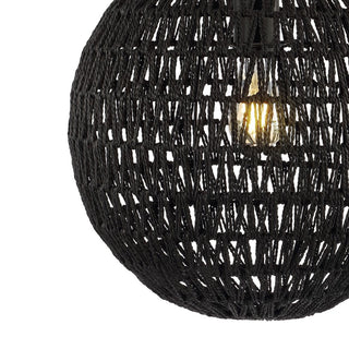 Derrick 15.7" Woven Rattan Orb LED Pendant