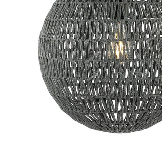 Derrick 15.7" Woven Rattan Orb LED Pendant