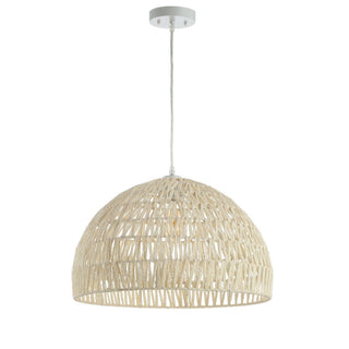 Wasp 20" Woven Rattan Dome LED Pendant