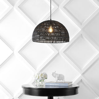 Wasp 20" Woven Rattan Dome LED Pendant