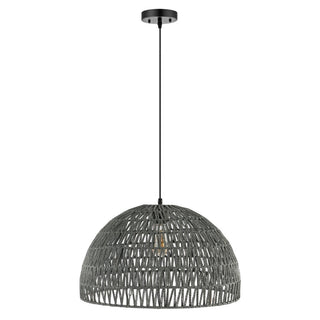 Wasp 20" Woven Rattan Dome LED Pendant