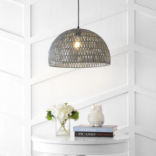 Wasp 20" Woven Rattan Dome LED Pendant