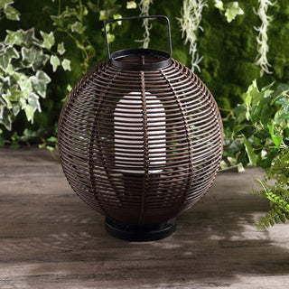 Stonefly 22" Outdoor Woven Globe Asian LED Lantern