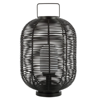 Spittlebug 26.7" Outdoor Woven Oval Asian LED Lantern