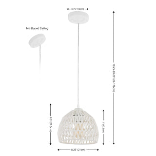 Wasp 20" Woven Rattan Dome LED Pendant