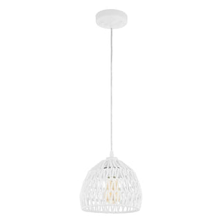 Wasp 20" Woven Rattan Dome LED Pendant