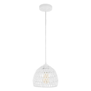 Wasp 20" Woven Rattan Dome LED Pendant