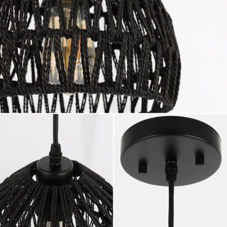 Wasp 20" Woven Rattan Dome LED Pendant