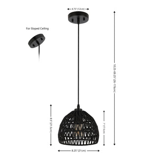 Wasp 20" Woven Rattan Dome LED Pendant