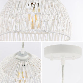 Wasp 20" Woven Rattan Dome LED Pendant