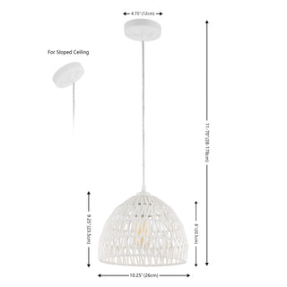 Wasp 20" Woven Rattan Dome LED Pendant