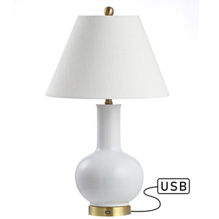 Sinaloa 27" Ceramic/Iron Contemporary USB Charging LED Table Lamp