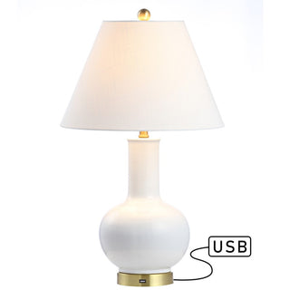 Sinaloa 27" Ceramic/Iron Contemporary USB Charging LED Table Lamp