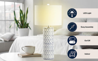 Trumbo 28.75" Ceramic Modern Column LED Table Lamp