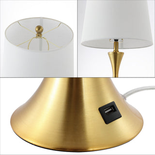 Possini 22.75" Modern Glam Iron Hourglass LED Table Lamp with USB Charging Port