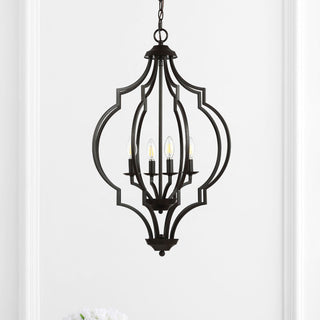 Wharton 4-Light 19" Iron Adjustable Ogee Lantern LED Pendant