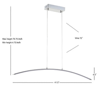 Dala 41.5" Dimmable Adjustable Integrated LED Metal Linear Pendant