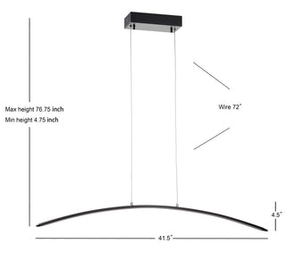 Dala 41.5" Dimmable Adjustable Integrated LED Metal Linear Pendant