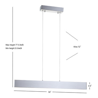 Alder Dimmable Adjustable Integrated LED Metal Linear Pendant