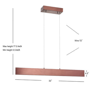 Alder Dimmable Adjustable Integrated LED Metal Linear Pendant