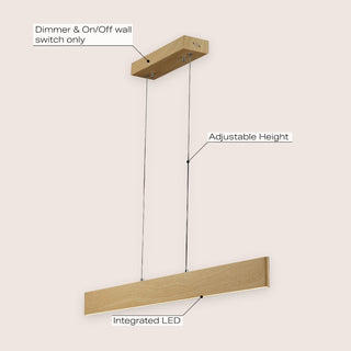 Alder Dimmable Adjustable Integrated LED Metal Linear Pendant