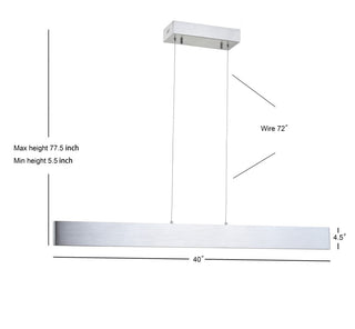 Alder Dimmable Adjustable Integrated LED Metal Linear Pendant